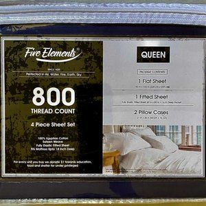 Five Elements 800 thread count 4 Piece Sheet Set